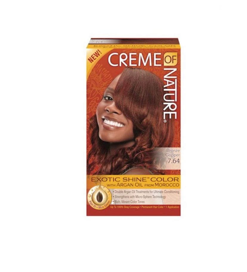 Creme of Nature Ladies Gel Dye With Argan Oil Colour Bronze Copper 7.64