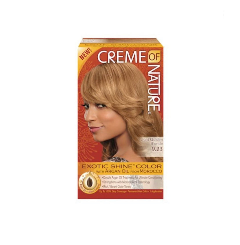 Creme of Nature Ladies Gel Dye With Argan Oil Colour Light Golden Blonde 9.23