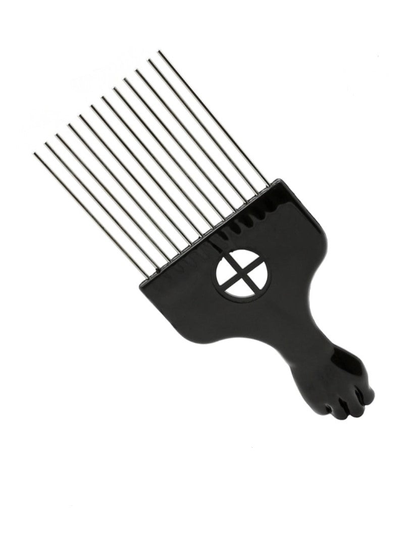 Black Metal Afro Comb