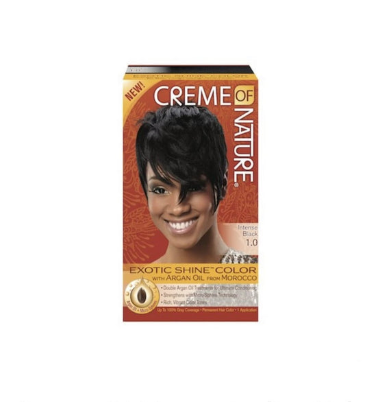 Creme of Nature Ladies Gel Dye With Argan Oil Colour Intense Black 1.0