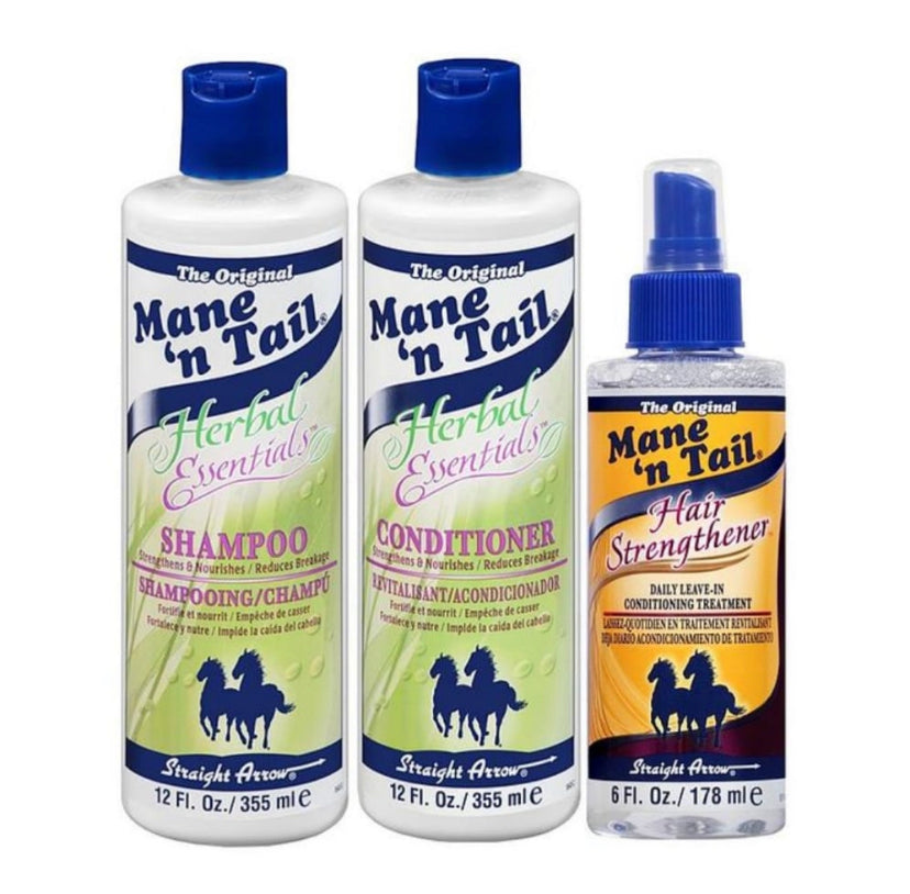 Mane N Tail Herbal Essentials Shampoo and Conditioner and Hair Strengthener Spray