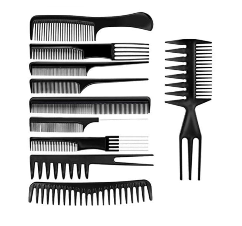 10Pcs Hairdressing Combs Set